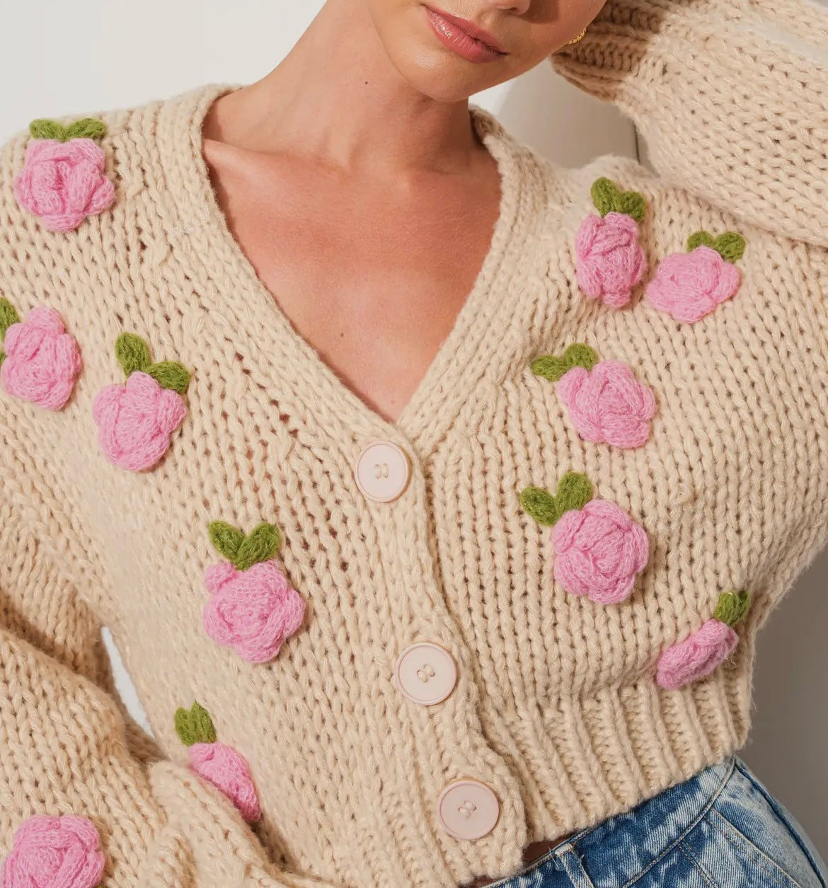 Maglione Rose - fatto a mano