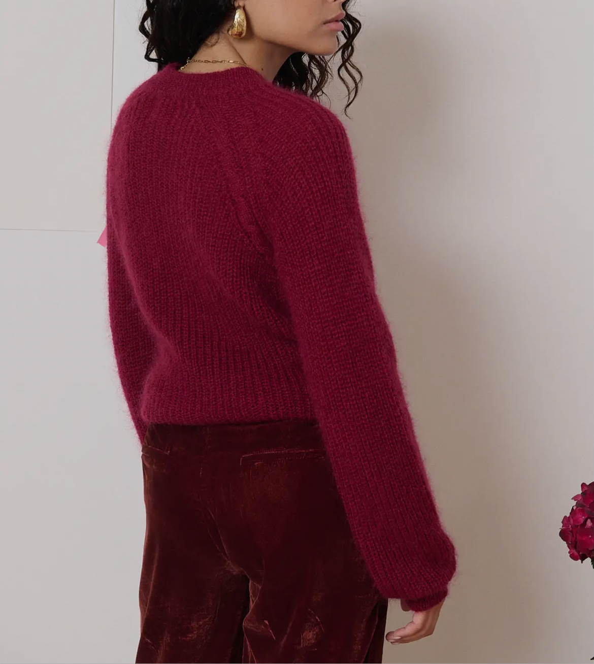 Maglioncino in Mohair - burgundy