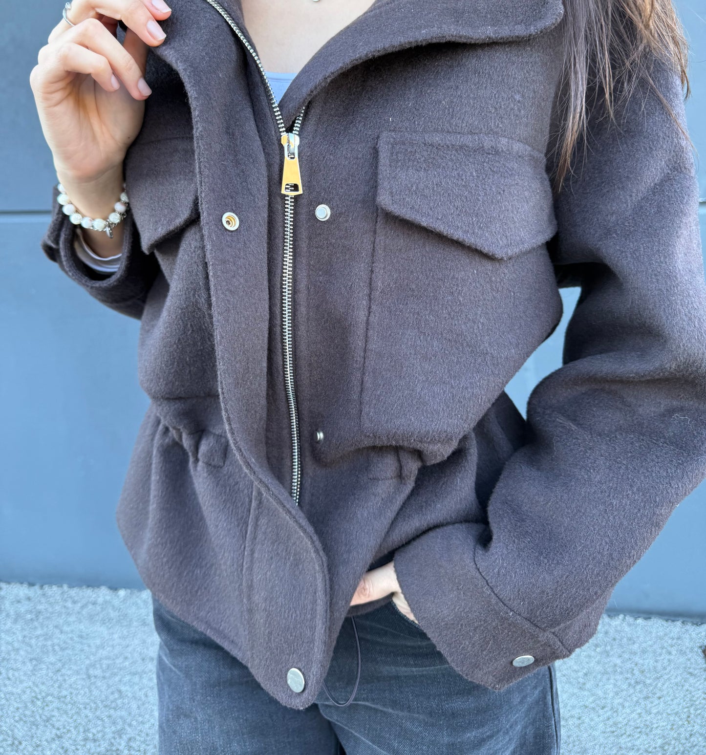 Giacca in lana - mocha