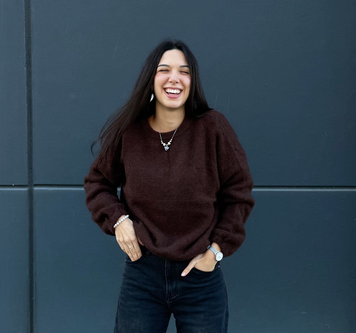 Maglione in alpaca e lana superfine - Cioccolato 🍩