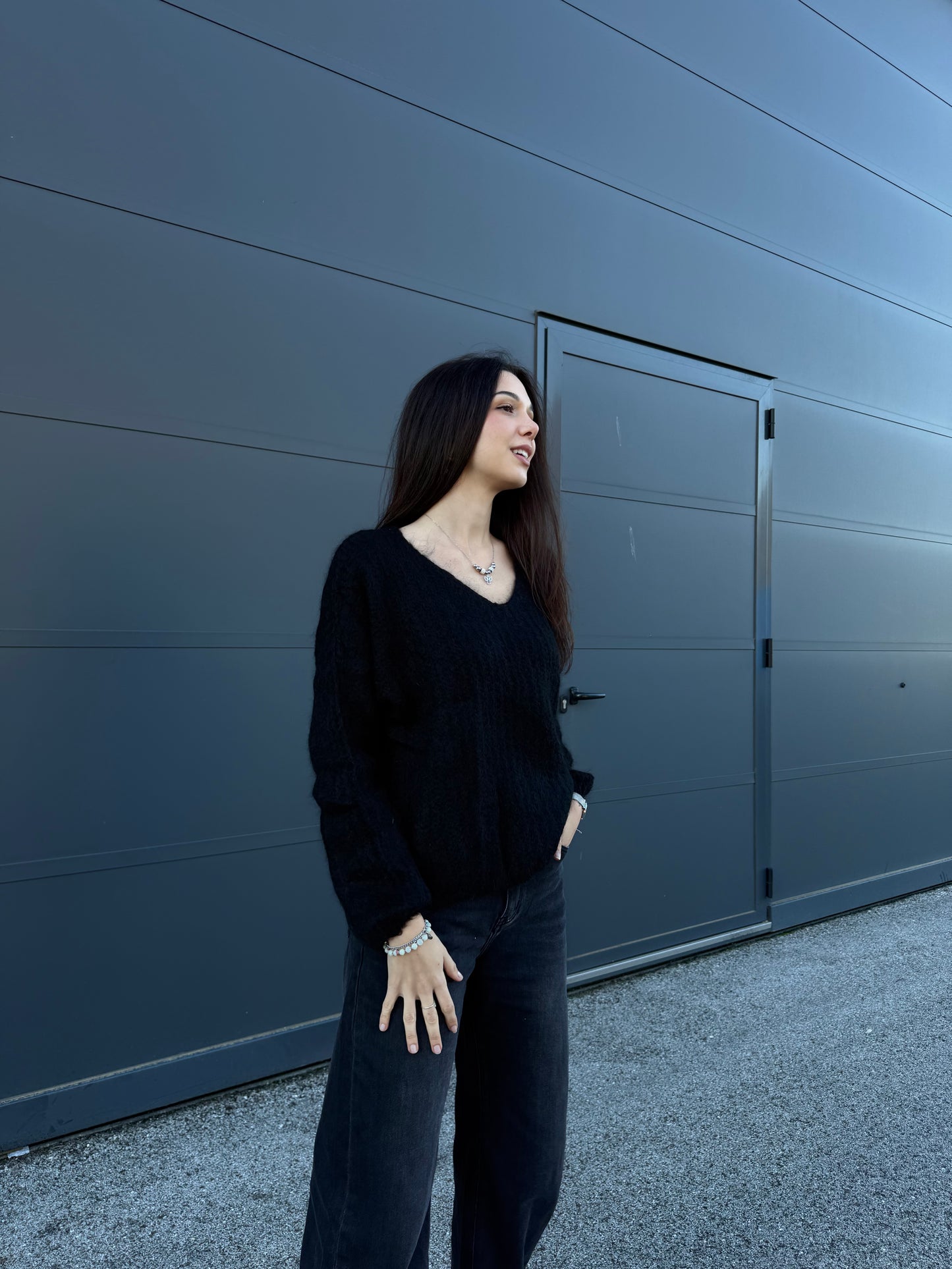 Maglione in mohair - Nero