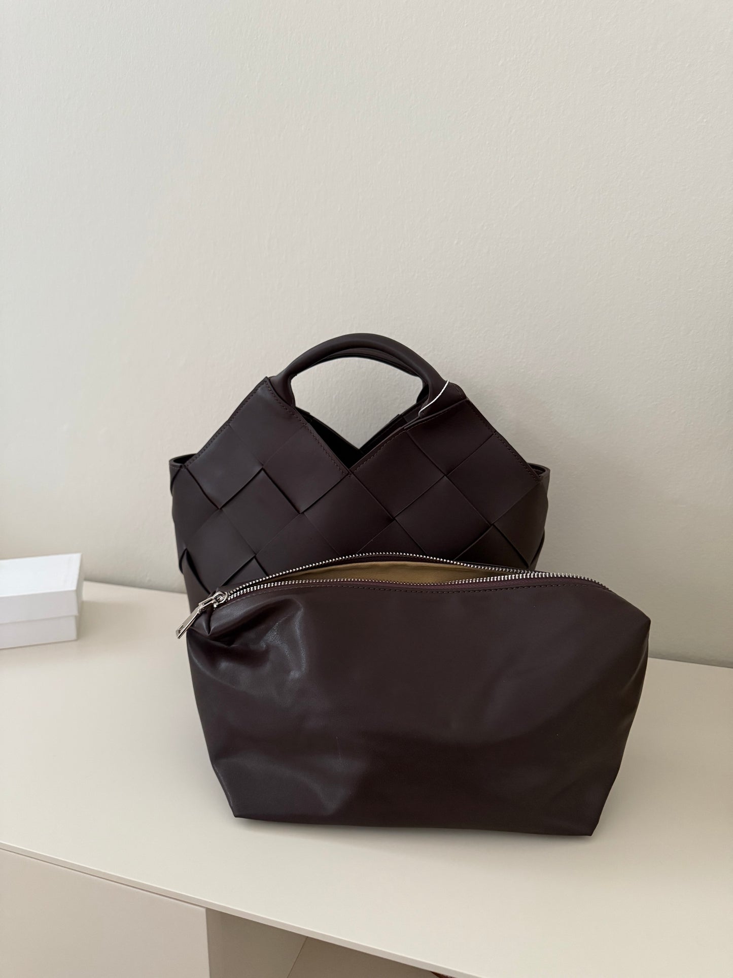 Borsa Choco Dark Chocolate - in pelle di vitello