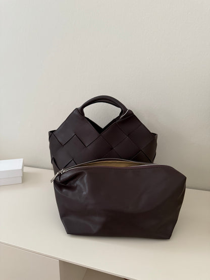 Borsa Choco Dark Chocolate - in pelle di vitello