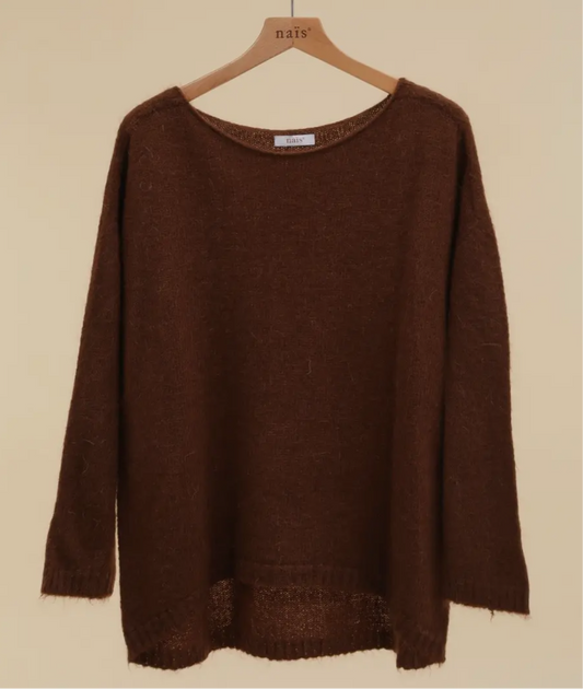 Maglione Nais in mohair - Choco