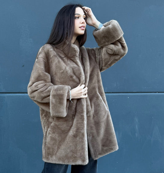 Pelliccia Cortina - Cammello