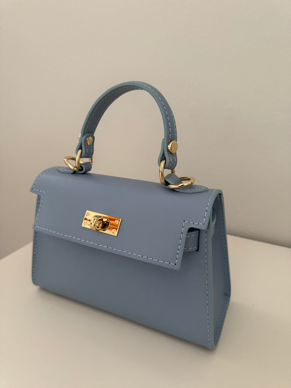 Borsa Kate in pelle di vitello - Baby Blue