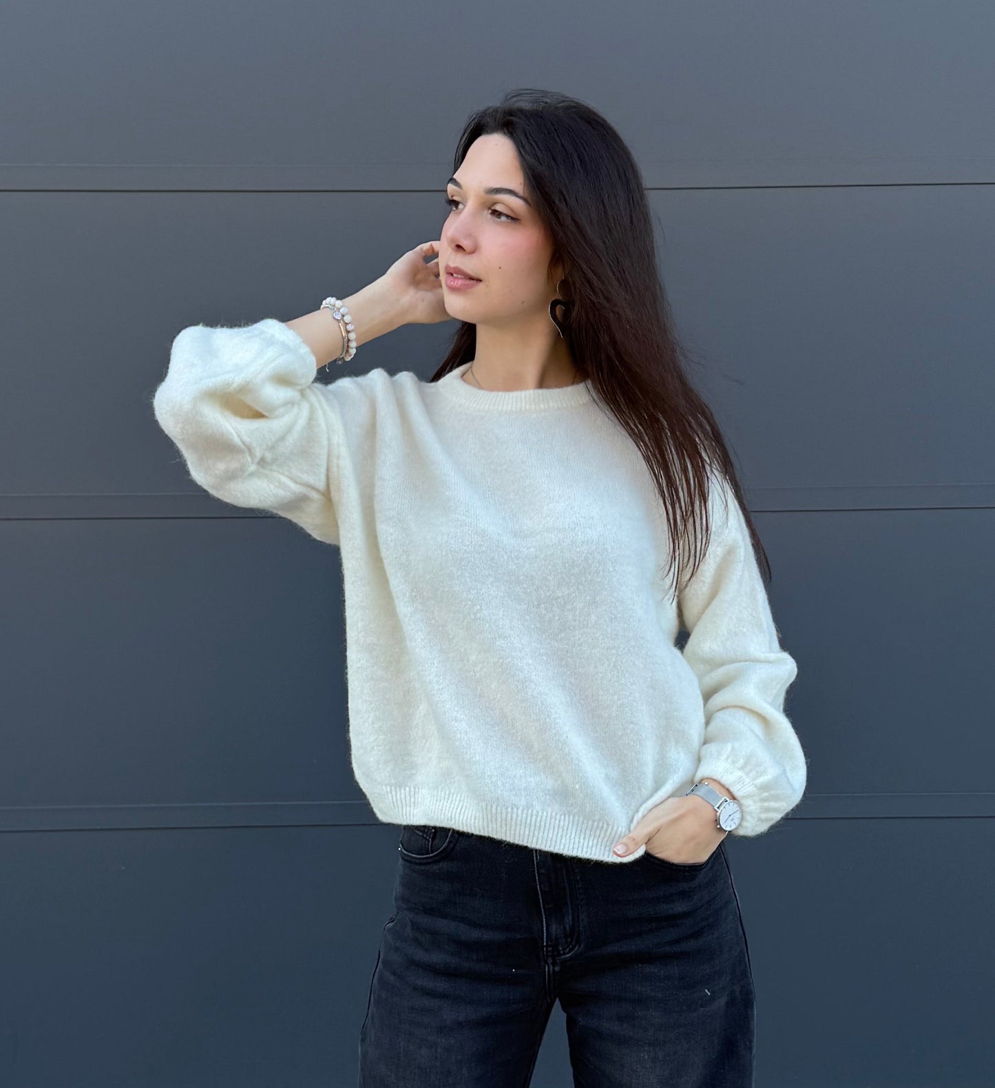 Maglione in alpaca e lana superfine - Latte 🥛