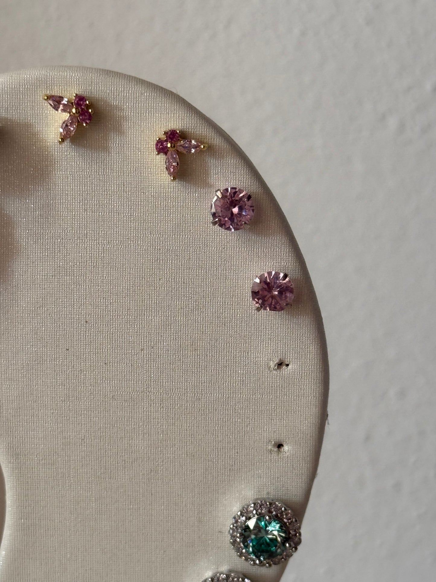 Orecchini Punti Luce Rosa